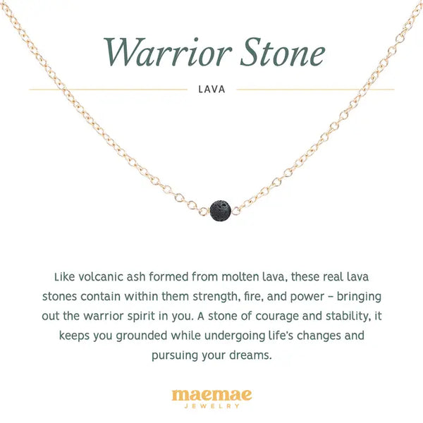maemae Crystal Healing Warrior Lava Stone Necklace