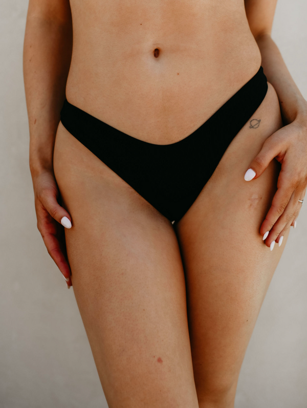Maaji Jade Black Splendour Regular Rise Thin Side Bikini Bottom