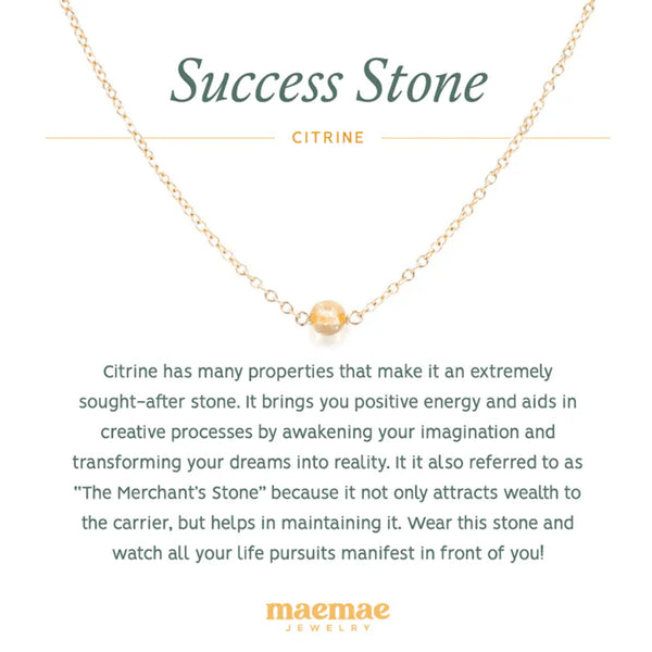 maemae Crystal Healing Citrine Success Stone Necklace