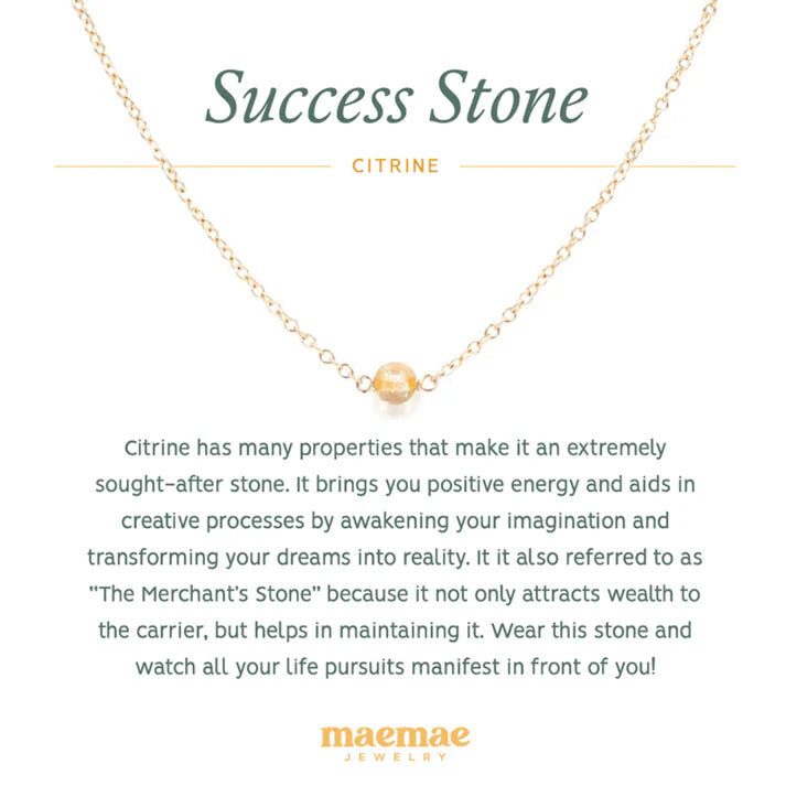 maemae Crystal Healing Citrine Success Stone Necklace