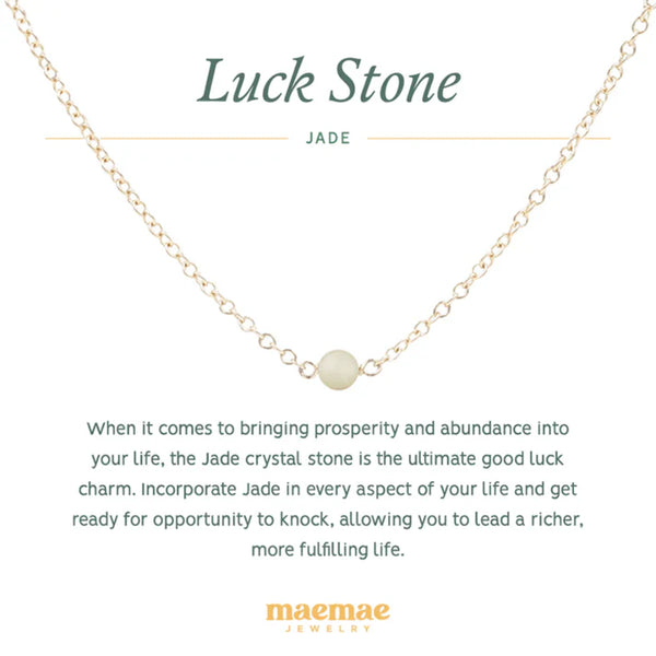 maemae Crystal Healing Jade Luck Stone Necklace