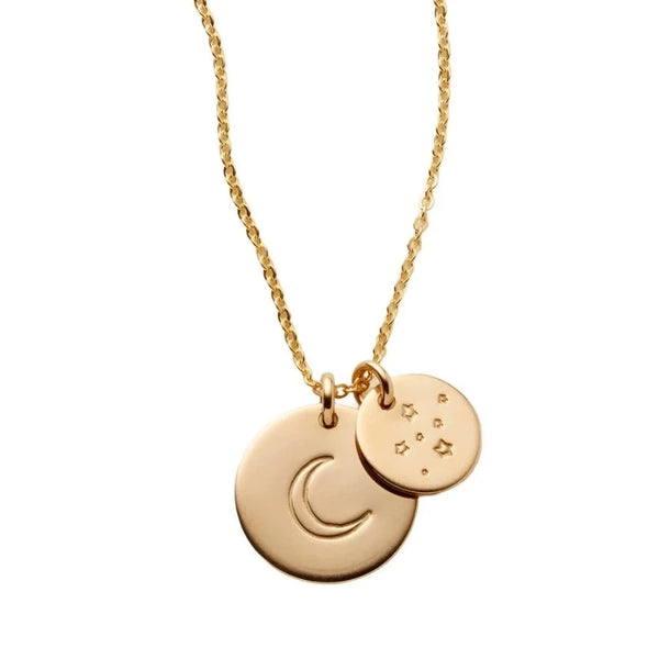 Made By Mary Moon and Stars Disc Necklace