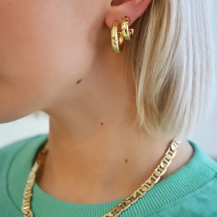 Katie Waltman Penny CZ Star Hoop Earrings