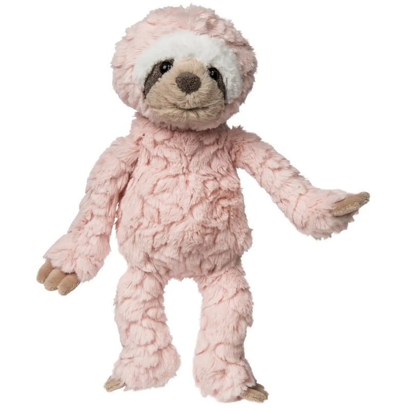 From Mary Meyer, this is a Putty Blush Baby Sloth - Soft, cuddly plush toy with a gentle blush pink color and velvety texture. Perfect for babies, toddlers, and kids as a comforting snuggle companion. Designed with embroidered eyes for added safety, making it ideal for nurseries, playrooms, and gifting.