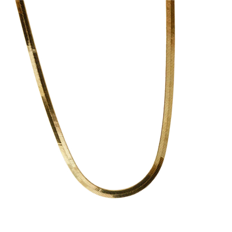 Elegant and Classy, meet from Katie Waltman the top seller, the Herringbone Chain Necklace. A Sleek and stylish necklace featuring a classic herringbone chain design in high-quality metal. Perfect for adding a touch of elegance to any outfit, this versatile necklace can be worn alone or layered for a chic, modern look.
