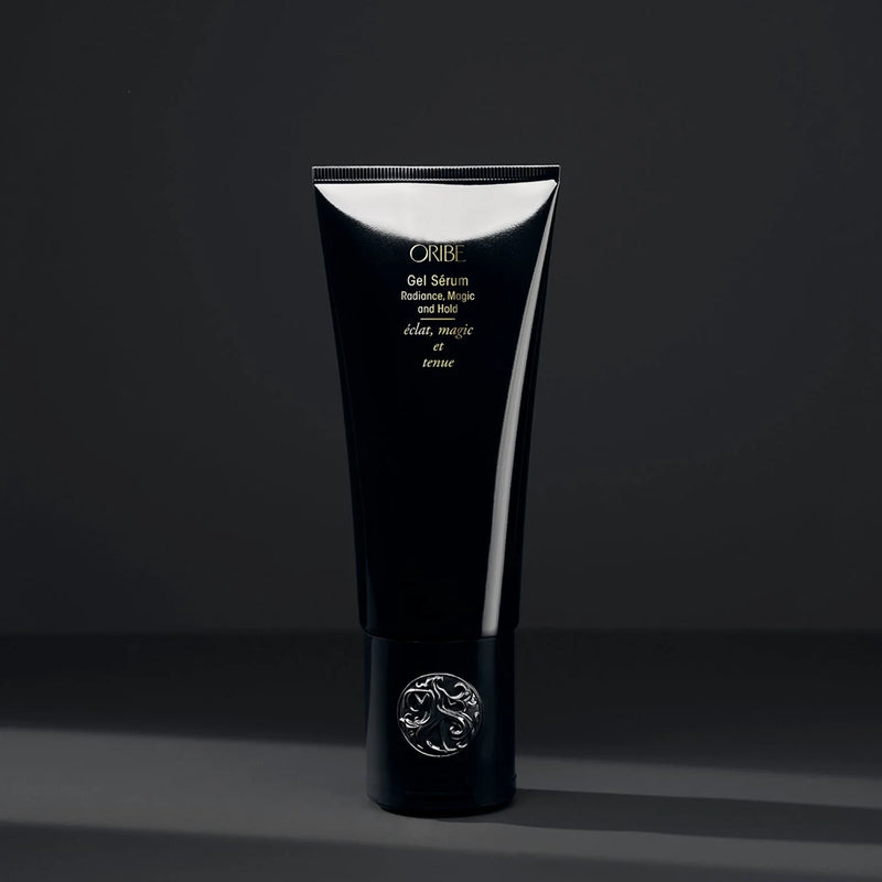 Oribe Gel Sérum Radiance Magic and Hold – lightweight gold-flecked gel-serum fusion for flexible hold, heat protection, radiant shine and frizz control.