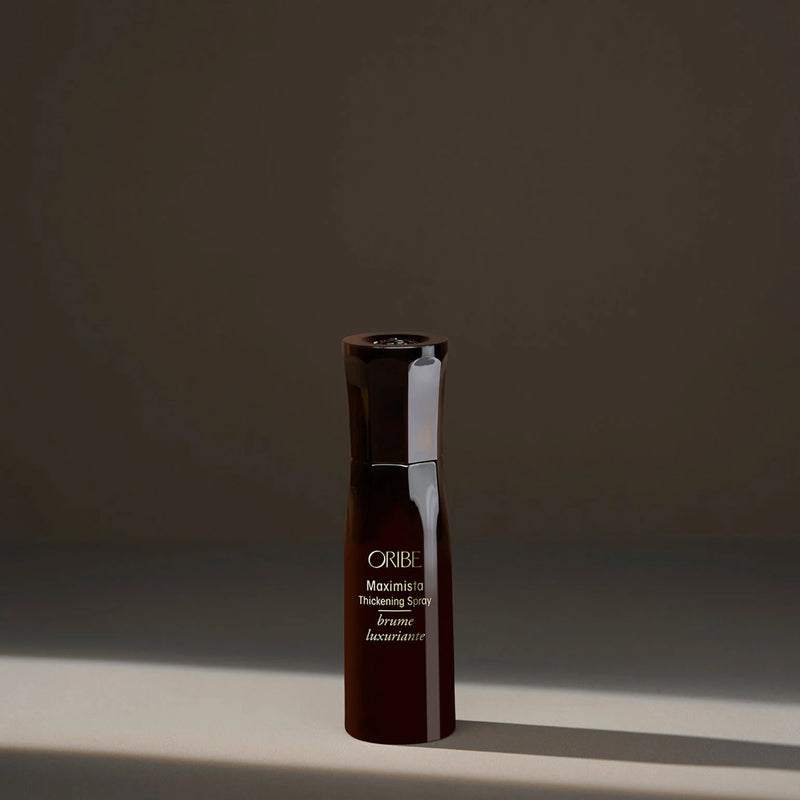 Oribe Travel Size Maximista Thickening Spray – lightweight thermal-protective volumizing mist for fine hair, builds root lift and thickness with medium hold.