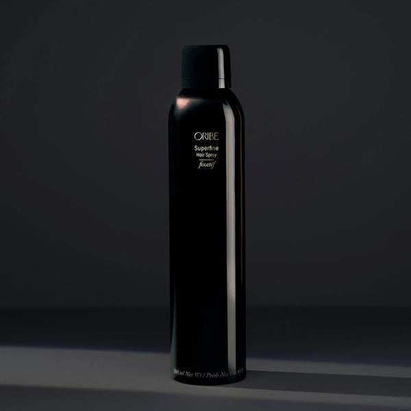 Oribe Superfine Hair Spray – ultra-fine aerosol mist delivering medium, brushable hold with ultra‑dry finish, flexible shine-enhancing hairspray for sleek styles.