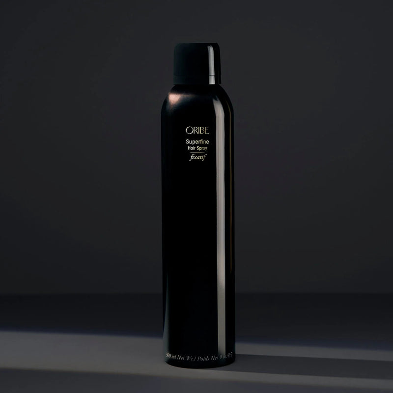 Oribe Superfine Hair Spray – ultra-fine aerosol mist delivering medium, brushable hold with ultra‑dry finish, flexible shine-enhancing hairspray for sleek styles.