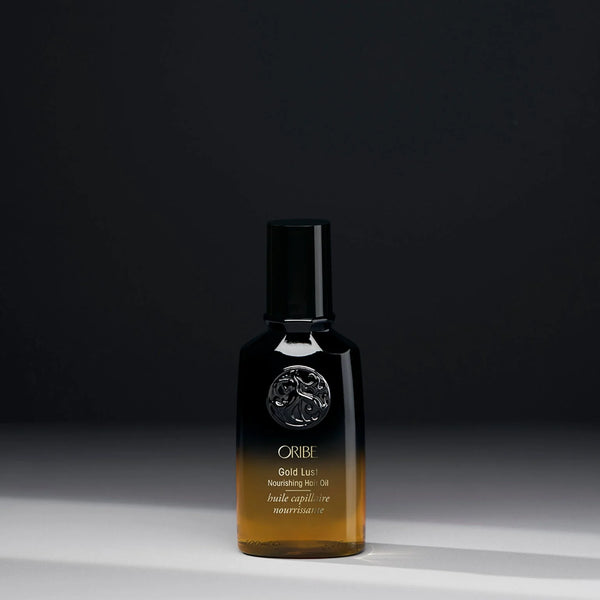 Oribe Gold Lust Nourishing Hair Oil – lightweight luxurious hair oil infused with argan, jasmine, lychee, edelweiss, cassis, shea butter and meadowfoam oils for frizz‑control, shine and strengthening.