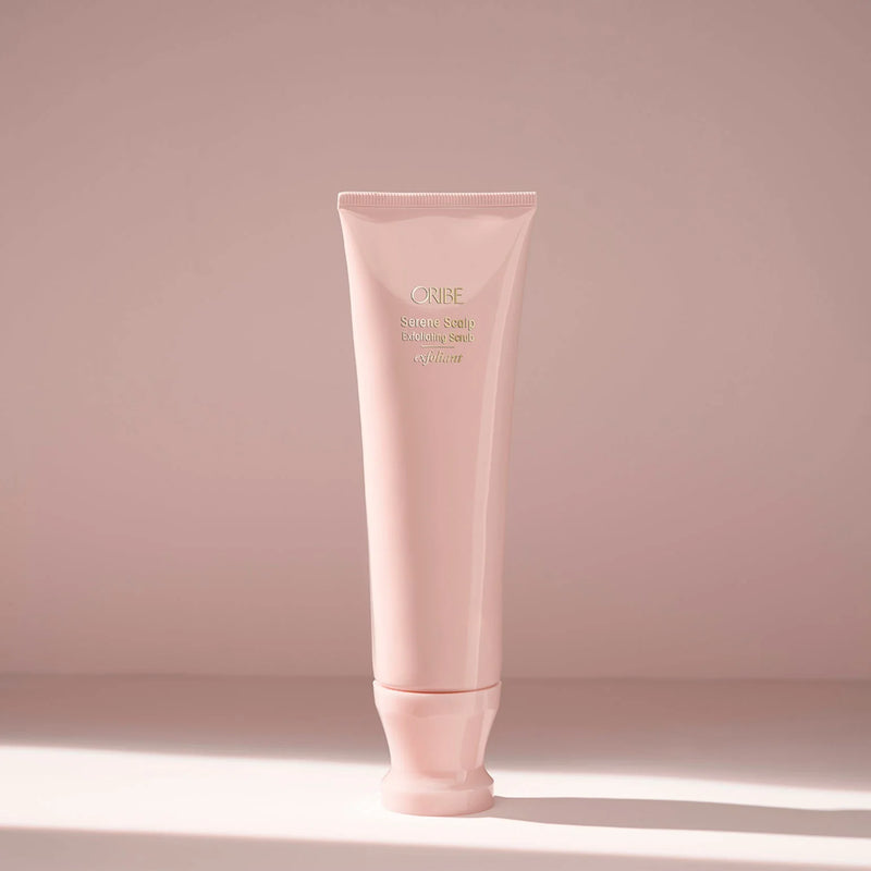 Oribe Serene Scalp Exfoliating Scrub – purifying scalp scrub with physical and chemical exfoliants to remove buildup and soothe irritation.