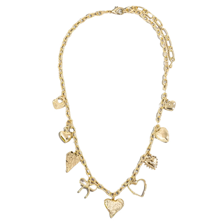 Tangled Hearts & Ribbons Charm Necklace