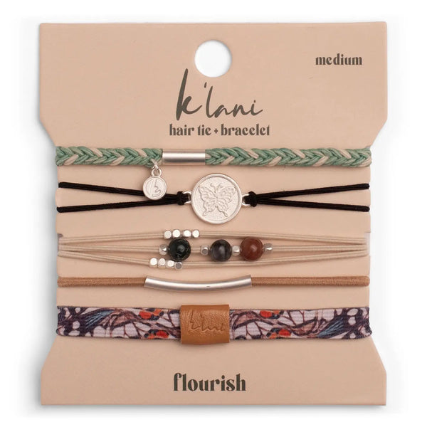 K'lani Hair Tie & Bracelet- Flourish