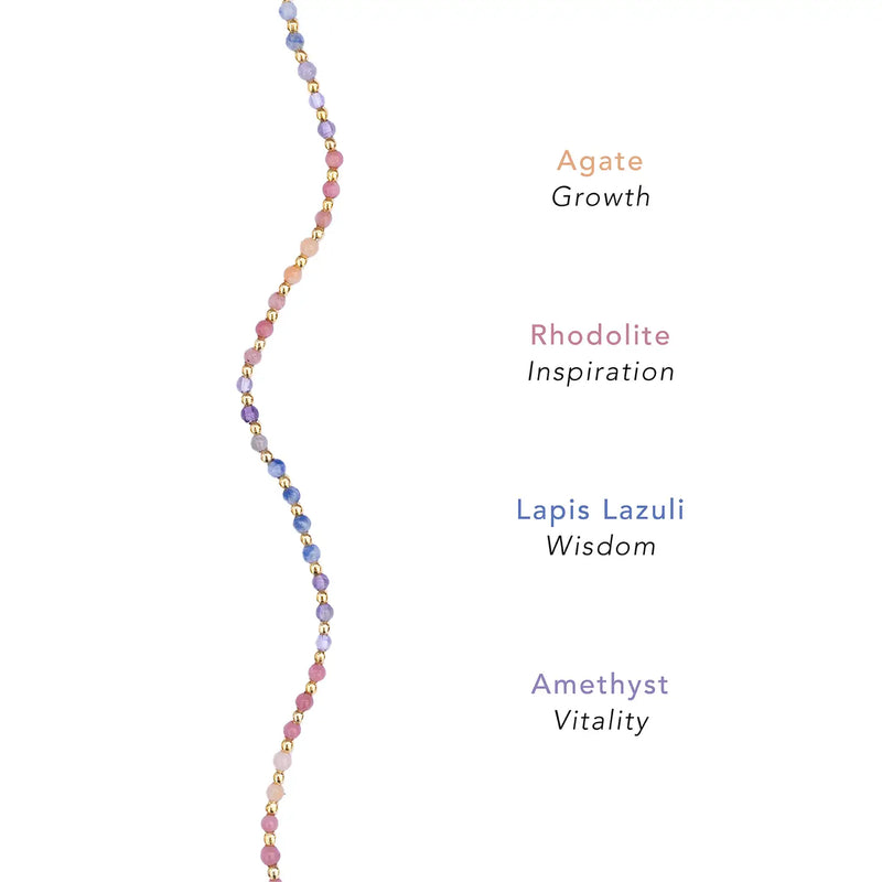 Lotus & Luna 2mm Healing Layered Bracelet (Gold)