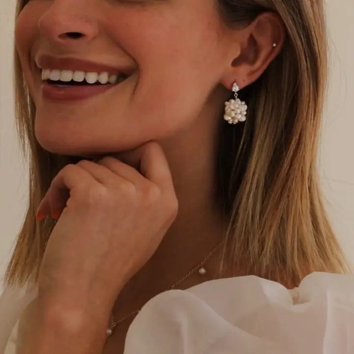 Katie Waltman Elle Pearl Cluster Earrings