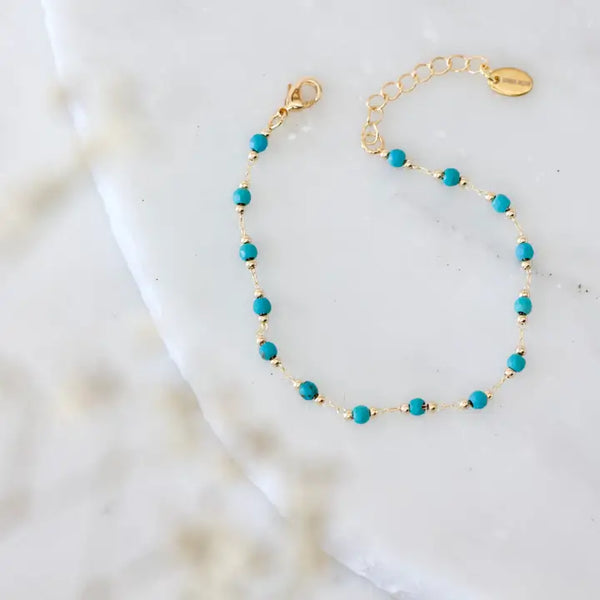 Mesa Blue Dainty Turquoise Beaded Bracelet