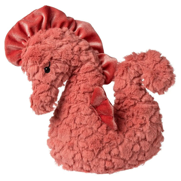 Mary Meyer Putty Coral Seahorse plush – soft etched fabric stuffed toy with embroidered features, huggable ocean-themed gift for kids.