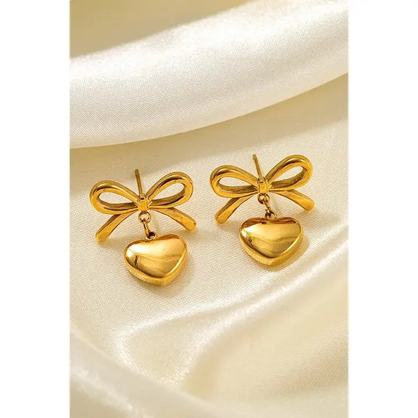 JOSSLYN 18K Stainless Steel Tarnish Free Heart Earrings