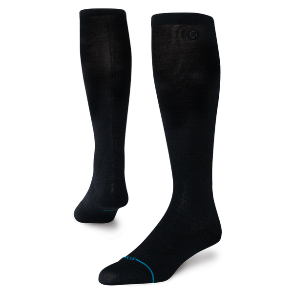 Stance Ultralight Performance Wool Ski Socks in black – over-the-calf compression socks for snowboarding and skiing.