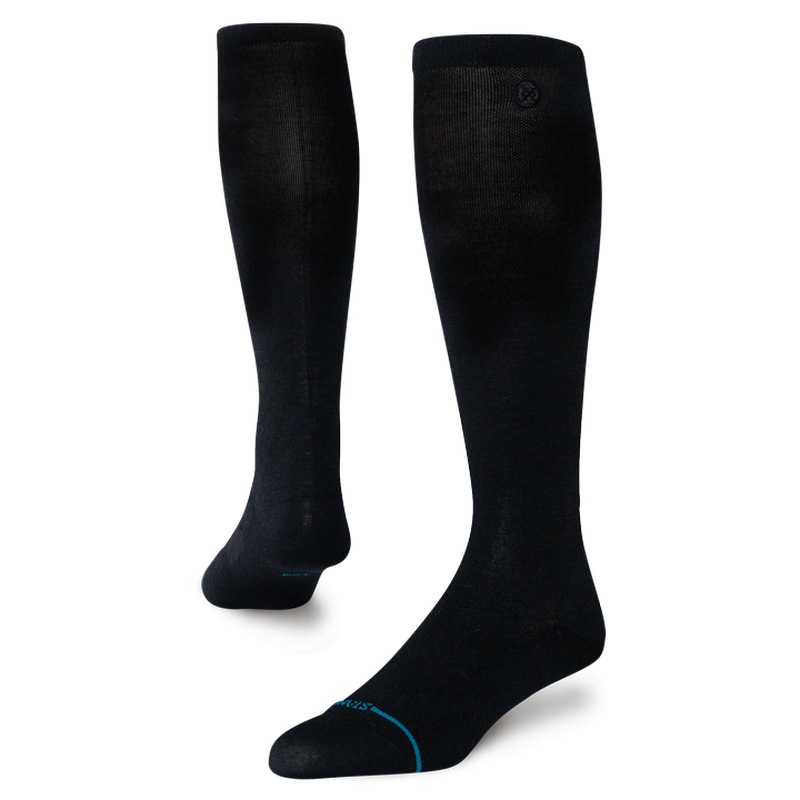 Stance Ultralight Performance Wool Ski Socks in black – over-the-calf compression socks for snowboarding and skiing.