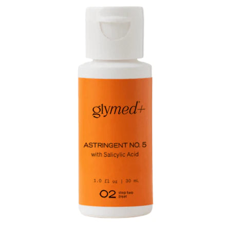From GlyMed Plus, coming in a convenient Travel Size Astringent No. 5 with Salicylic Acid. This is a Clarifying Toner for Acne-Prone Skin, Oil Control & Pore Refining.