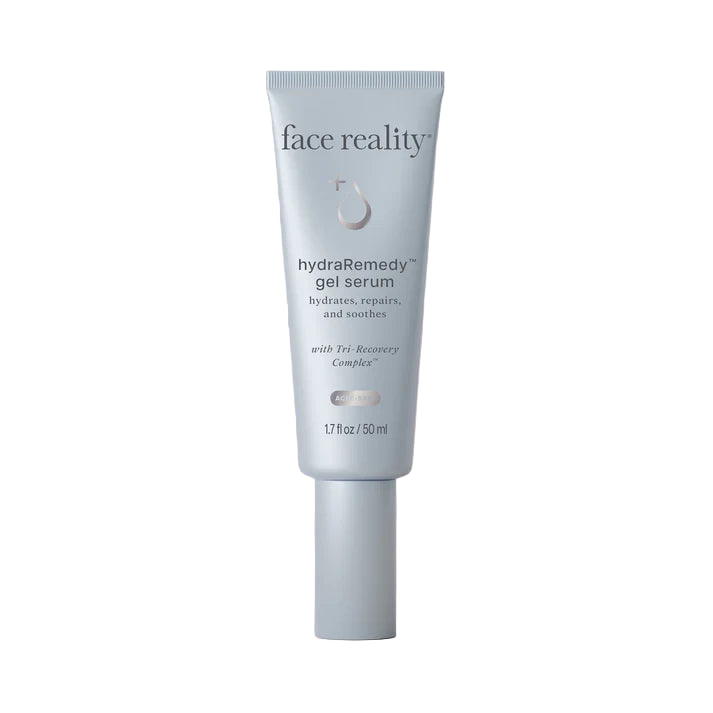 Face Reality hydraRemedy Gel Serum with Tri-Recovery Complex for hydration, repair, and soothing sensitive skin, 1.7 fl oz.