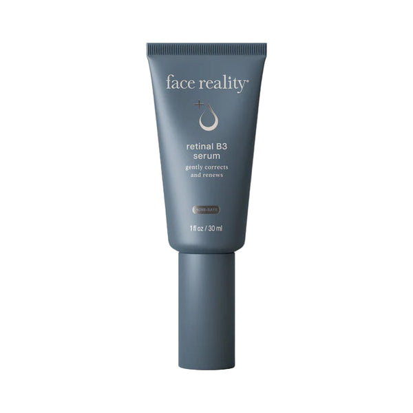 Face Reality Retinal B3 Serum – gentle, acne-safe anti-aging treatment with niacinamide and retinal for smoother, renewed skin, 1 oz tube.