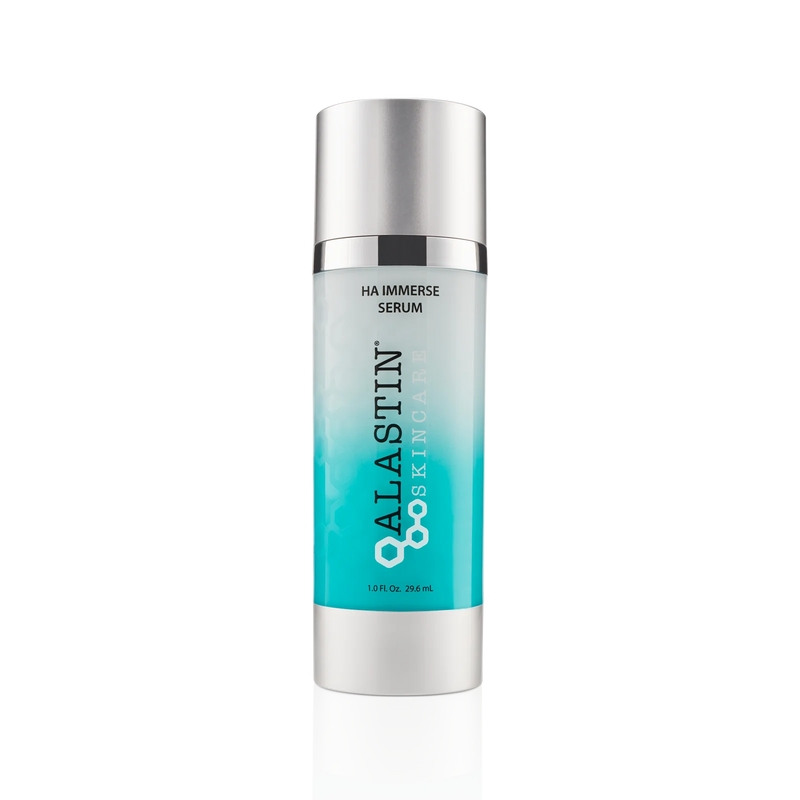 Providing intense hydration and youthful skin, the HA Immerse Serum from ALASTIN’s advanced hyaluronic acid serum. ALASTIN HA (Hyaluronic Acid) IMMERSE Serum™ - Ultra-hydrating serum with high-quality hyaluronic acid to deeply moisturize, plump, and smooth skin. Boosts skin hydration, enhances elasticity, and reduces the appearance of fine lines and wrinkles. Ideal for all skin types seeking a rejuvenated, glowing complexion. 