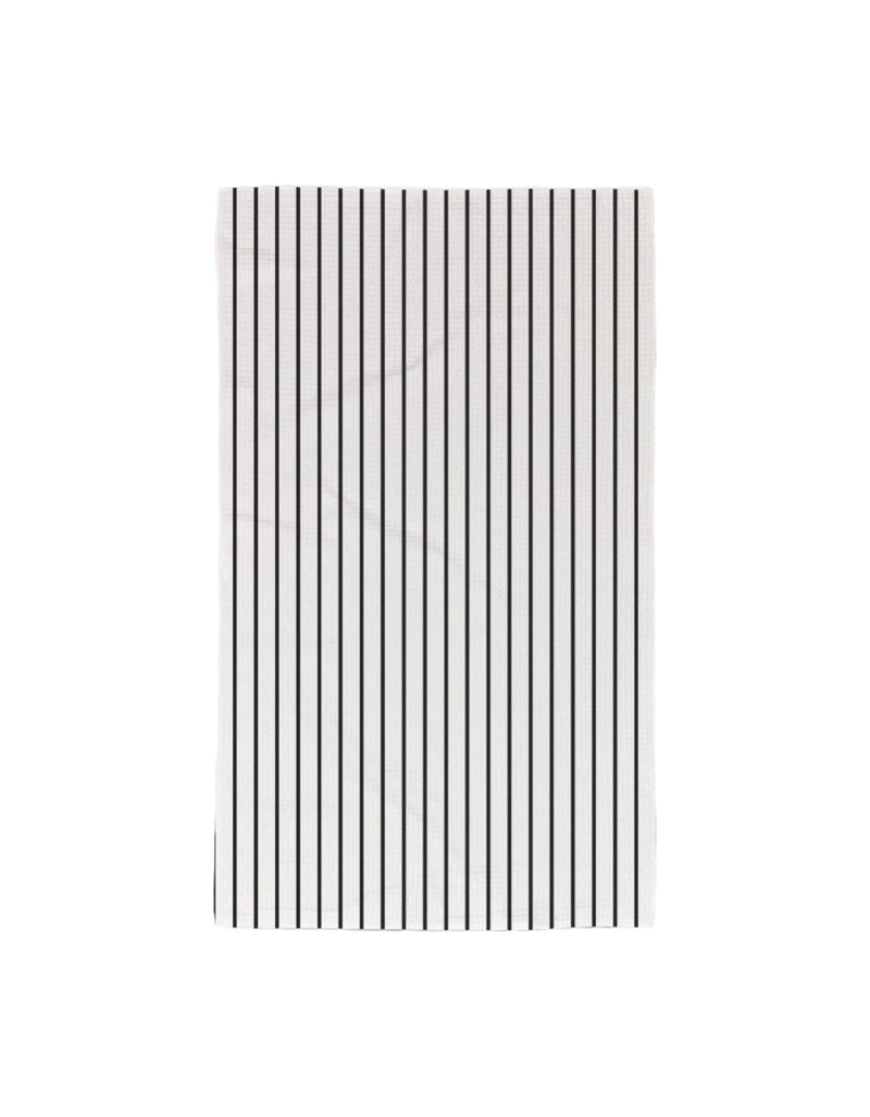Geometry Kitchen luxe tea towel in white linen design – crisp white microfiber waffle‑weave towel, ultra‑absorbent, quick‑dry with refined minimalist look and hanging loop.