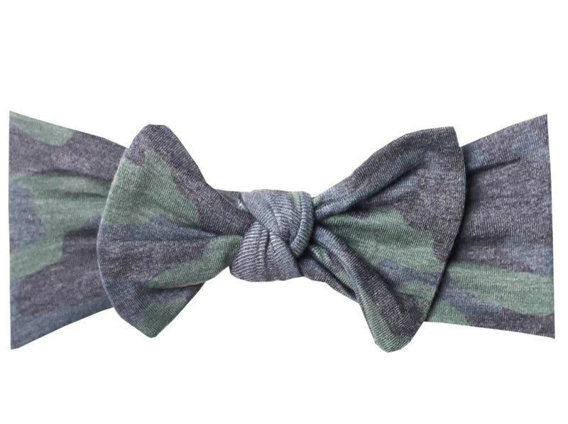 Copper Pearl Knit Headband Bow