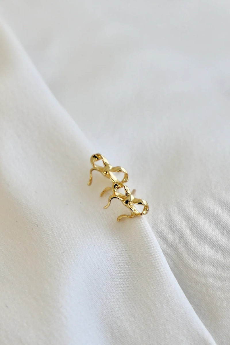 Katie Waltman Golden Bow Studs