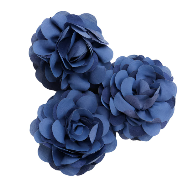 KAXI Grandpa Denim Flower Hair Claw – Vintage-Inspired Floral Claw Clip with Soft Blue Fabric for Everyday Hairstyles or Gifting.