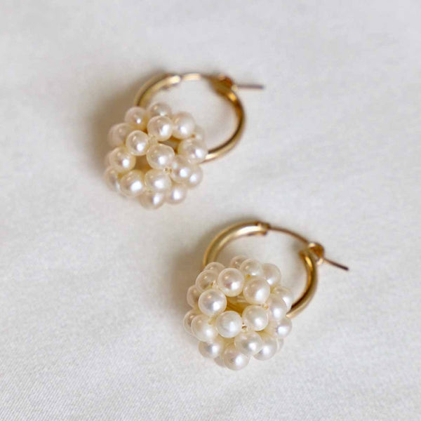 Katie Waltman Cluster Pearl Hoops