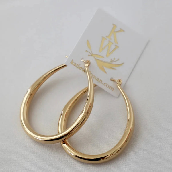 Katie Waltman Large Teardrop Hoop Earrings