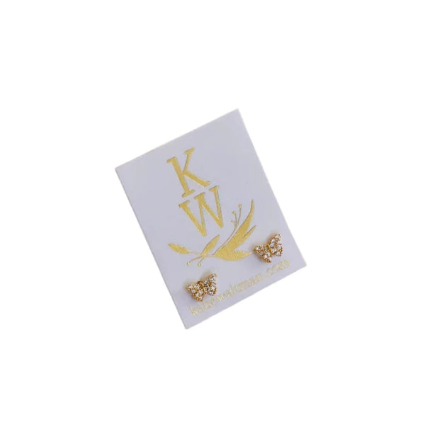 Katie Waltman Miniature CZ Butterfly Studs