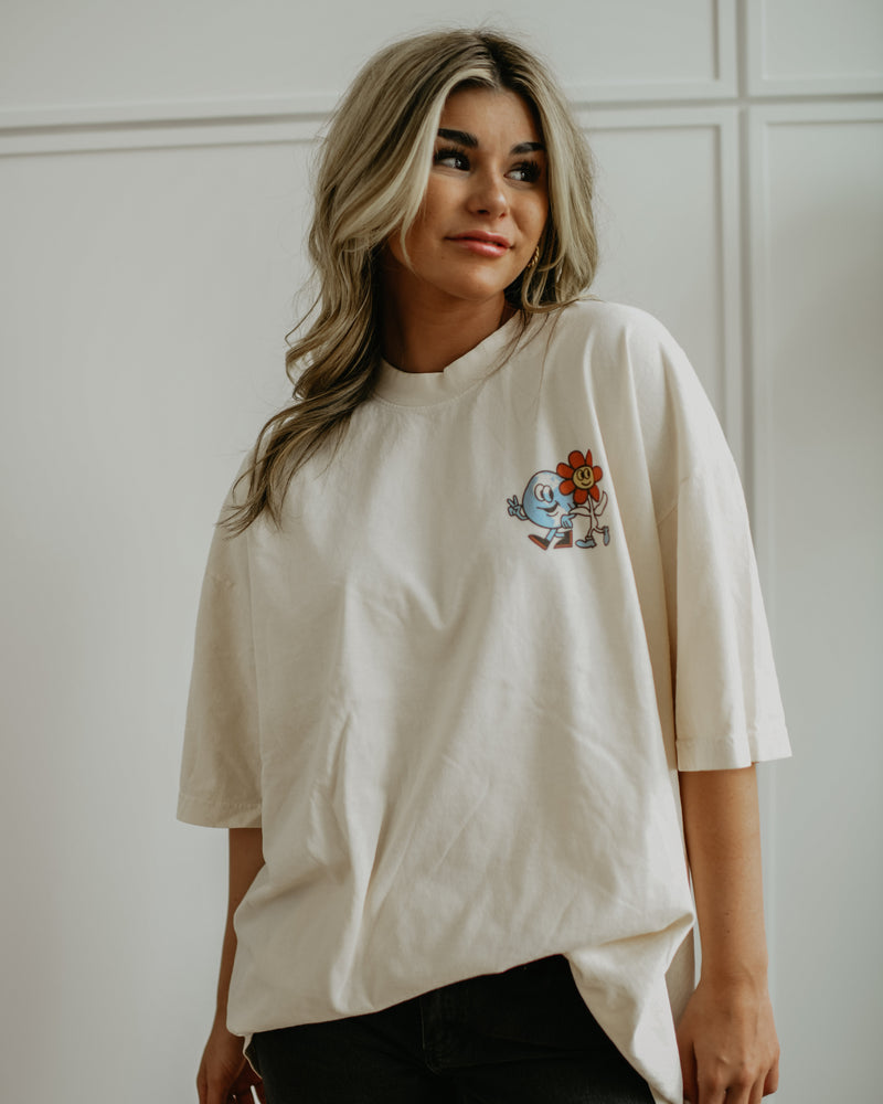 Earth and Flower Oversized T-Shirt