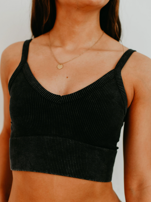 Andrea Summer Ribbed Cropped Tank