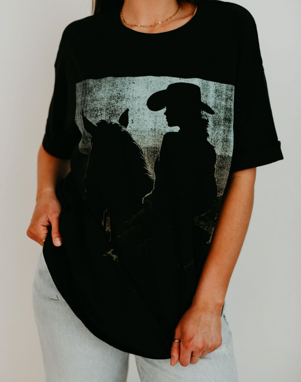 Cowgirl Sunset Oversized T-Shirt