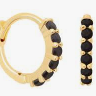 Mineral & Matter Andromeda Black CZ Hoop Earring