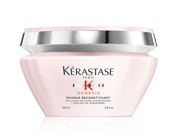 From Kerastase professional, the Genesis Masque Reconsituant is an Intense fortifying hair mask for weakened hair that is prone to falling due to breakage from brushing. It is deeply nourishing and strengthening. 
