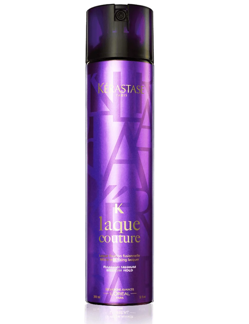 Kérastase Laque Couture hairspray for light, flexible hold and glossy finish. It is a medium hold hairspray.