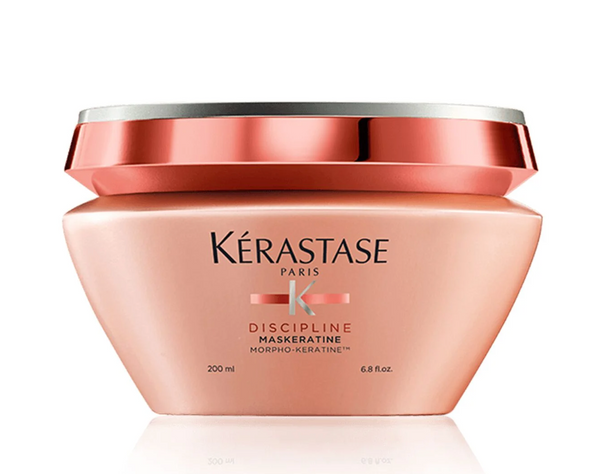 Kerastase Discipline line the Maskeratine Masque is a Luxury keratin-infused hair mask for softness and humidity protection.