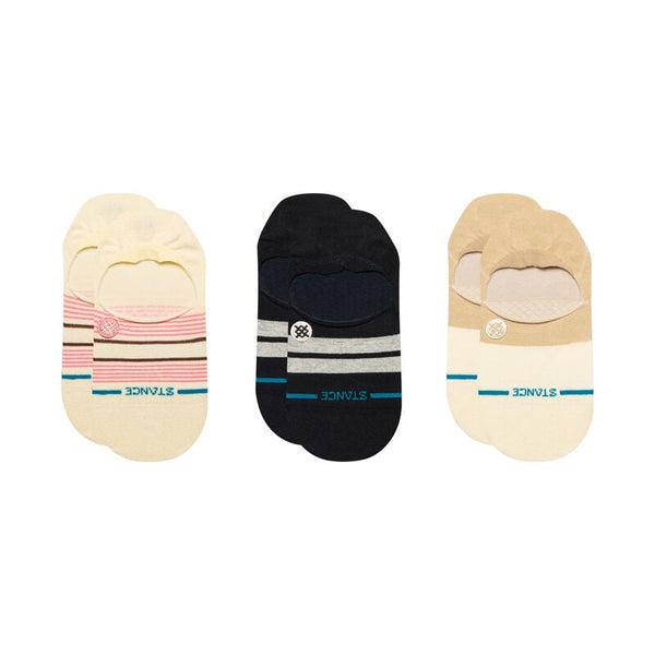 Stance Cotton No Show Socks 3-Pack in Flipside-Canvas colorway — ultra-low profile socks with soft combed cotton, hidden arch support, and a silicone heel grip to stay put throughout the day.