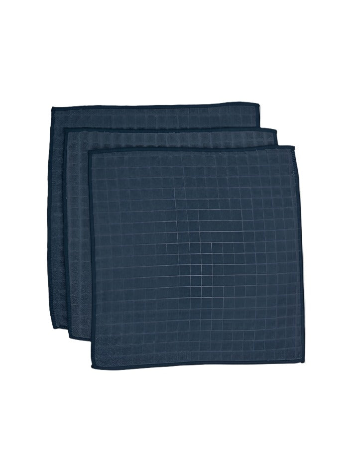 Fresh and functional the Midnight Blue 3-pack waffle washcloths from Geometry Home are perfect for adding texture and style to your bathroom or kitchen.