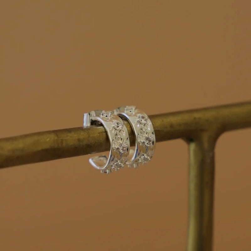 Katie Waltman CZ Star Thick Hoops