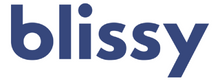 Blue 'blissy' logo on a white background