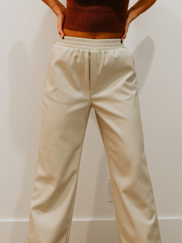 Steve Madden Ivory Leather Pant - Gilda Pant