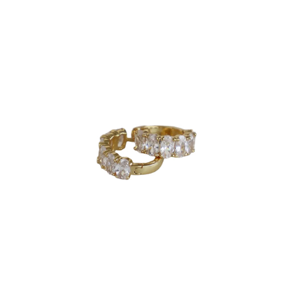 Katie Waltman Cleo Huggies gold mini hoop earrings with cubic zirconia pave – dainty lightweight huggie hoops for stacking or everyday wear.