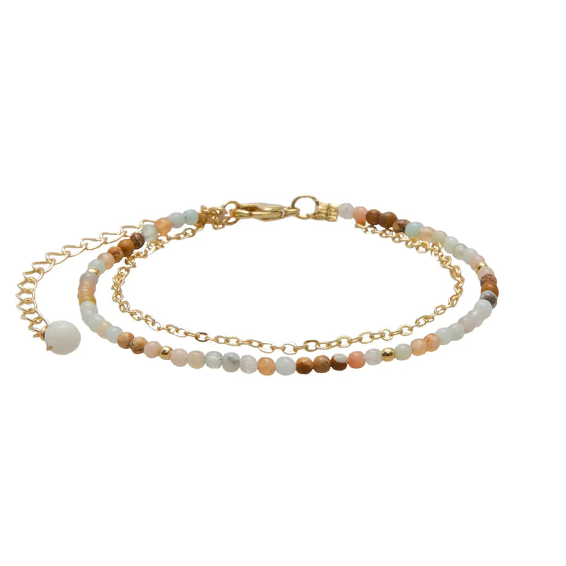 Lotus & Luna 2mm Healing Layered Bracelet (Gold)