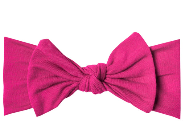 Copper Pearl Knit Headband Bow